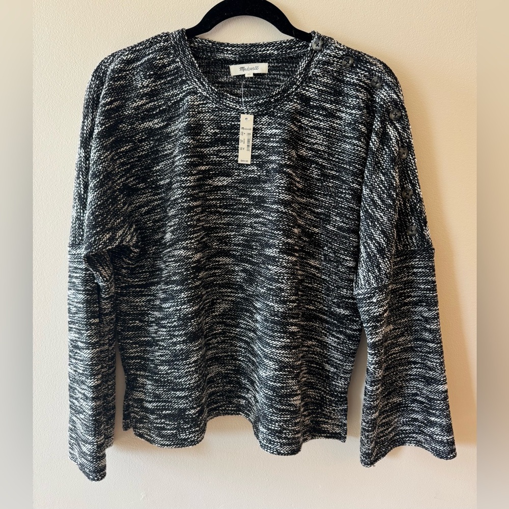 Madewell Gray and White Women's Sweater